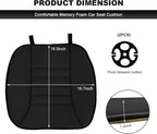 Car Seat Cushion, 1.2" Thick Comfort Memory Foam Auto Seat Pad with Non Slip Bottom, Breathable Driver Seats Pillow Pressure Relief Chair Cushion for Vehicle Office Home (Black) - Image 2