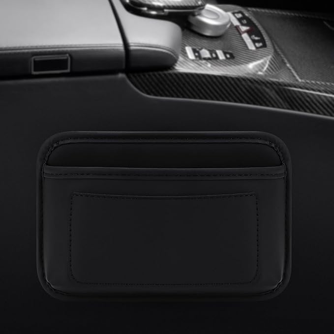 Accmor 2pcs Universal Car Side Pocket Organizer, PU Leather Car Pocket Pouch Cell Phone Sunglasses Holder Organizer Accessories for Car Seat, Door, Window, Console - Image 5