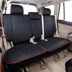 EKR Car Seat Covers Custom Fit for Toyota 4Runner(5 Seats) Full Set | for Toyota 4 Runner 2010-2024 Seat Covers for SUV,Airbag Compatible,Pet-resistant,Faux Leather(Black with Red Piping) - Image 5