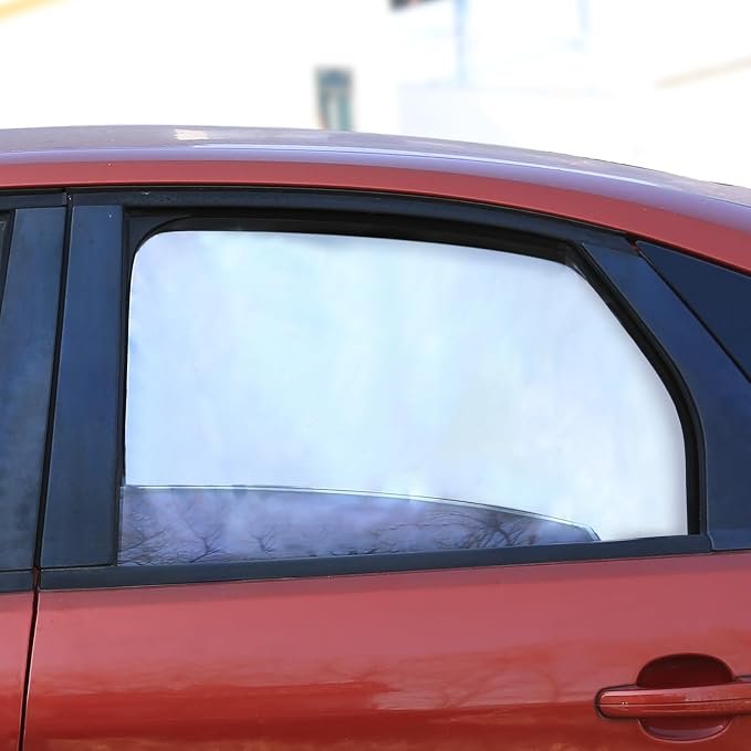 Silver Car Window Sun Shade - Side Thiken Curtain Magnetic 100% Block Light Car Window Covers with Cooler Feeling (Silver, D-Back-2pcs) - Image 7