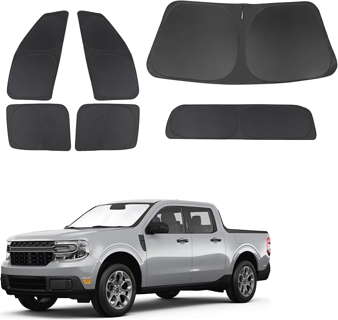 TINGLU Window Shades for Ford Maverick 2022-2025 2026 Accessories Car Side Full Windows Rear Triangular Windshield Sun Shade Sun UV Rays & Privacy Protection for Camping 6PCS by TINGLU