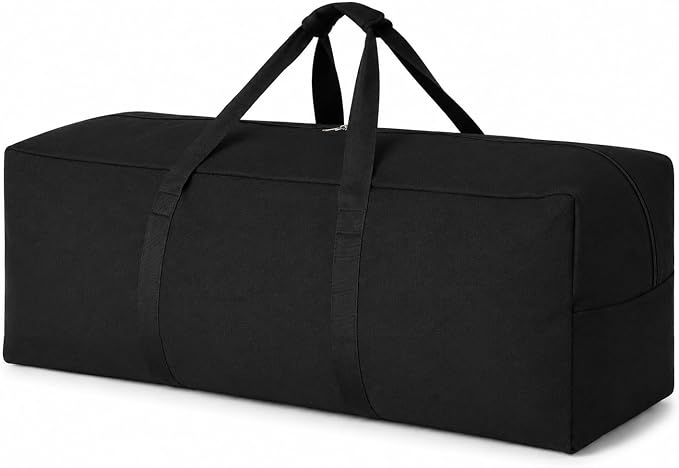DoYiKe Canvas Travel Duffle Bag Heavy Duty, Sports Duffel Military Camping Tent Storage 60L Black by DoYiKe