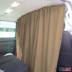 OMAC 54" x 71" Cab Divider Curtain Van Cabin Campervan Kit Beige - Image 6