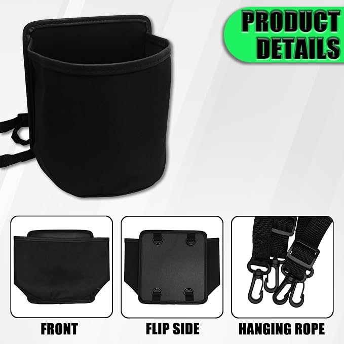 Car Cup Holder Expander for Car Seat Side, Multifunctional Hanging Storage Bag for Water Bottle Cup and Drink at Back Seat, Large Waterproof Oxford Cloth Hanging Cup Holder Organizer Tray - Image 3