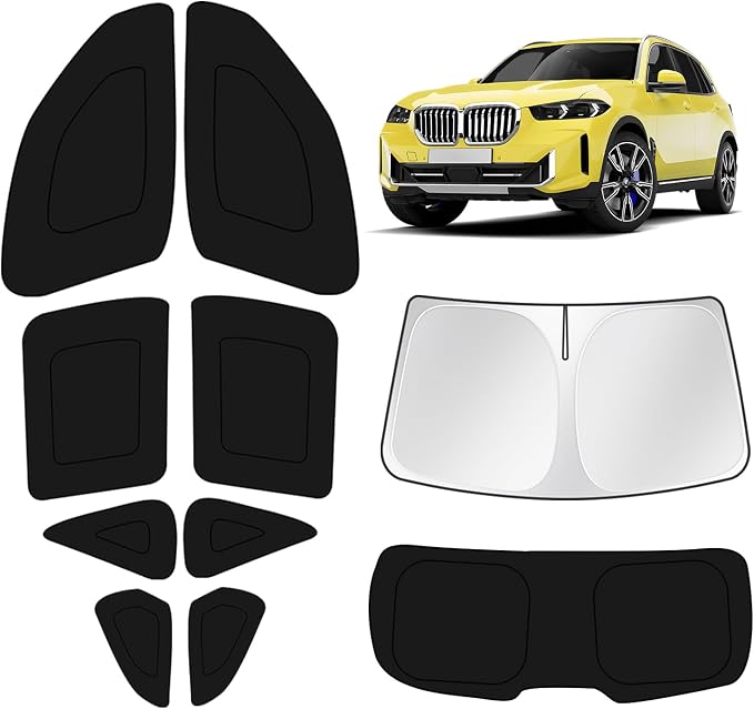 KUST Car Window Shades for BMW X5 2013-2016 2017 2018 Windshield Sun Shade Side Window Cover UV Block Privacy Protection Accessories for Camping Blackout Rear Back Full Set 10PCS by KUST