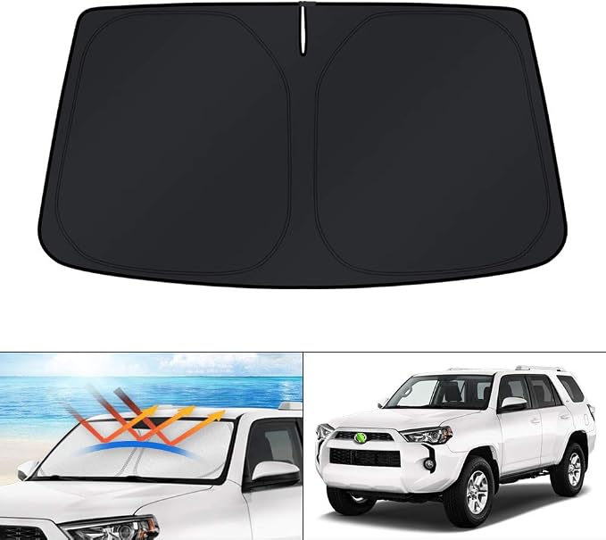 KUST Windshield Sun Shade Custom Fit for Toyota 4Runner 2010-2024 2025 2026 Accessories 4 Layers Sunshade Foldable Sun Protector Block UV Rays Keep Car Cooler by KUST