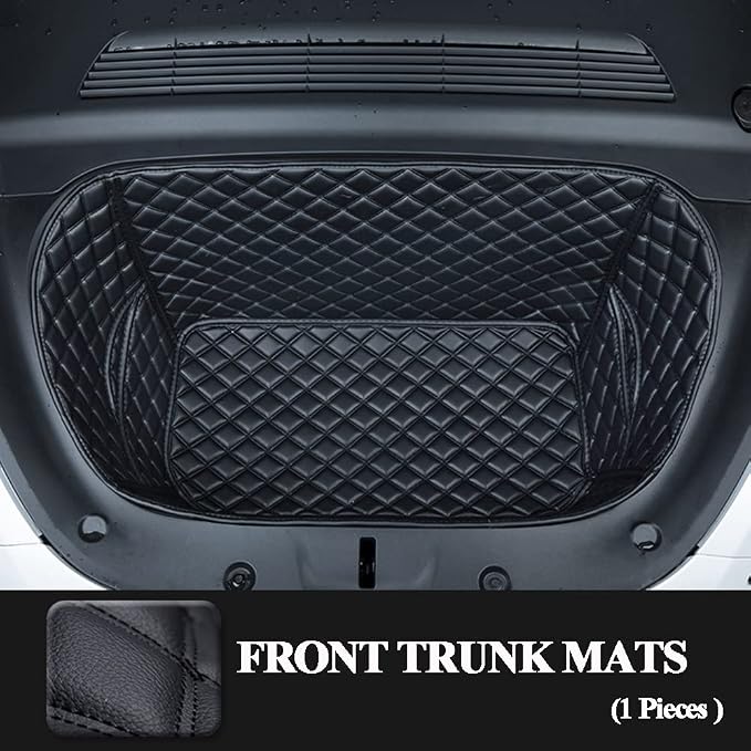 Compatible with Tesla Model Y 2020-2025 Frunk Mats Front Trunk Mat Frunk Organizer Leather All-Weather Full Coverage - Image 8