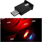 USB Type C LED Ambient Light, 8 Colors RGB Dynamic Gradient Brightness Interior Atmosphere Lamp, Mini Adjustable Car Accessories Replace Lighting Parts for Home Laptop by Sylvil