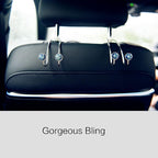 4 Pack Bling Bling Car Hooks, Universal Car Headrest Hooks, Strong Stainless Steel Car Seat Headrest Hanger Hooks for Purses & Grocery Bags (Blue) - Image 3
