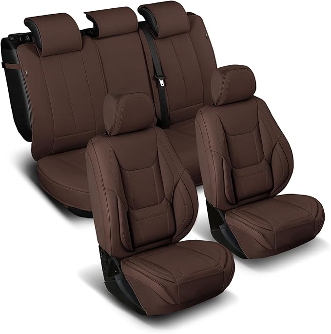 Coverland Premium Custom Fit Truck Car Seat Covers Full Set Seat Waterproof | Airbag Compatible Non-Slip Seat Cover for 2004-2008 Ford F150 SuperCrew Cab [Dark Brown - Size Chart X82] by Coverland