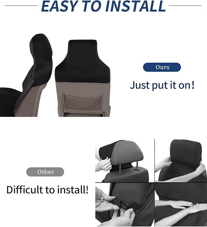 Waterproof Car Seat Cover Automotive Seat Covers for Cars Trucks and SUVs Car Seat Cover Protector Front Seats Navy-2 - Image 4