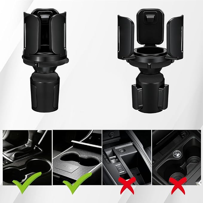 Car Cup Holder Expander, Auto Cup Organizer Expander Holder, Auto Insert Cup Holders with Adjustable Base, Automatic Car Cup Holder Expander Holds Large Water Bottles for Most Coffee Mugs - Image 4