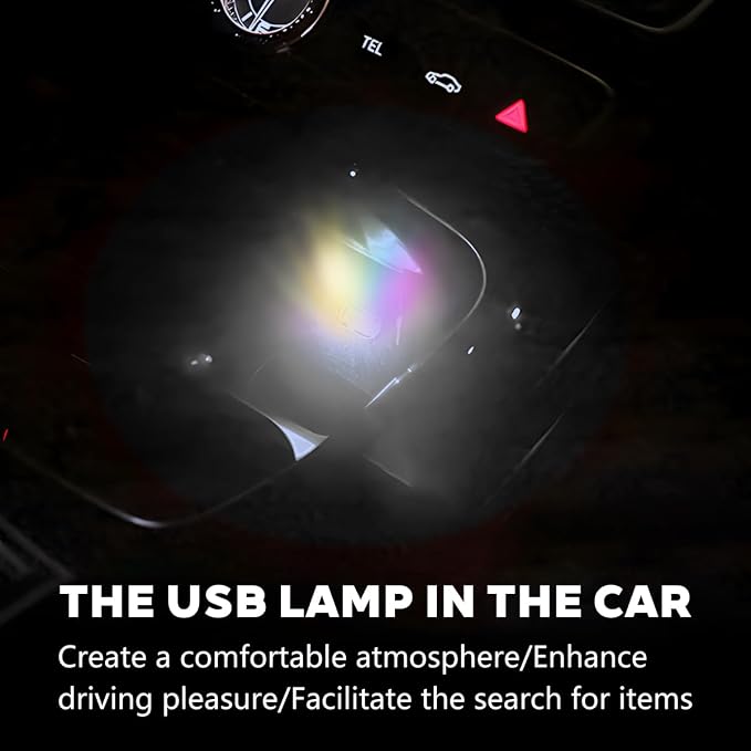 4PCS USB LED Car Interior Atmosphere Lamp, Portable Plug-in Mini Vehicle Night Light, Automotive Trunk Ambient Lighting Decoration Kit, Universal for SUV Sedan Truck (Multicolor) - Image 6