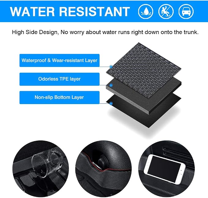 Powerty Trunk Mat for Honda Fit 2015-2020, All Weather TPE Cargo Mat Liner for Fit Rear Trunk - Image 3