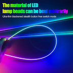 HMYC Acrylic Interior Car LED Strip Light with APP, 18-in-1 128 Colorful 6 Pieces Fiber Optic Car Decoration Atmosphere Light Kits, Dual Zone Music Sync Rhythm RGB Neon Lighting for All Cars - Image 4
