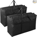 Extra-large Tarp Storage Bag (Black, 31Gal/120L - 2 Pack) | Double Zipper, Moisture Resistant and Dustproof, Lightweight Foldable for Moving, Travel, Camping, and Seasonal Organization by IWEIK