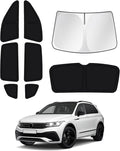 Canvcle Windshield Sun Shade for 2018-2023 Volkswagen VW Tiguan Side Rear Window Shade Cover Sun Visor Shield Privacy Protection Keep Vehicle Cool Black 8PCS by Canvcle