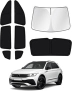 Canvcle Windshield Sun Shade for 2018-2023 Volkswagen VW Tiguan Side Rear Window Shade Cover Sun Visor Shield Privacy Protection Keep Vehicle Cool Black 8PCS by Canvcle