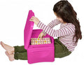 HearthSong Kids’ Portable Folding Lap Desk with Large Storage Activity Tray - 17" L x 12" W x 7½"H - Pink by Hearthsong%C2%AE