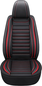 MINGBRON Leather Car Seat Covers Full Set, Universal Faux Leather Car Seat Covers 5 Seats, Automotive Seat Covers for Most Sedans SUVs Trucks, Front and Rear Seat Covers,Wine Red - Image 7