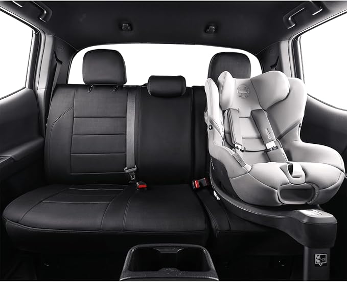 EKR Tacoma Seat Covers Custom Fit for Toyota Tacoma (Only for Hybrid) 2024 2025 2026 Double cab TRD Sport/TRD Off-Road/Limited/Trailhunter -Truck Seat Covers Full Set,Neoprene (Black) - Image 4