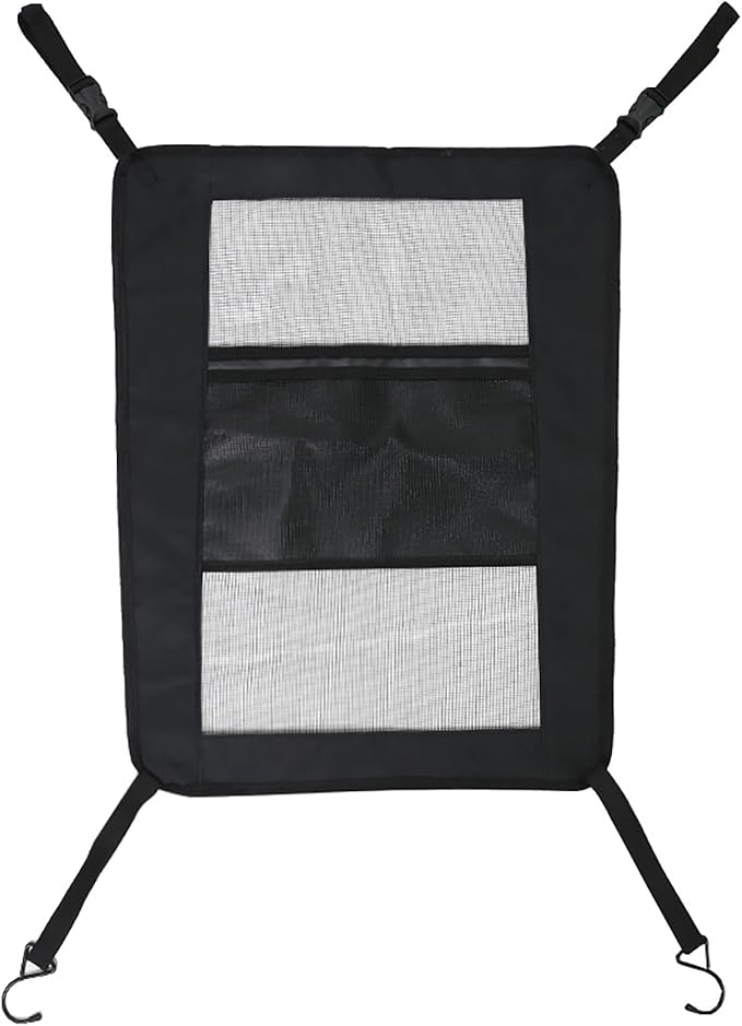 Dog Car Barrier,Backseat Pet Barrier for Cars, SUVs & Trucks, Mesh Dog Seat Divider with Adjustable Straps and Metal Hooks, Black Pet Car Barrier for Small Medium Dogs - Image 6