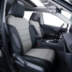 coverdream Corolla Waterproof Leather Seat Covers Custom Fit for 2023 2024 2025 Toyota Corolla Hybrid LE Seat Covers,Full Coverage,Airbag Compatible Car Seat Protector(Full Set,Black/Gray) by Coverdream