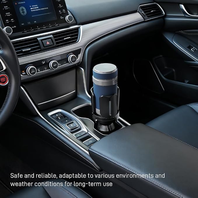 Car Cup Holder Expander, Auto Cup Organizer Expander Holder, Auto Insert Cup Holders with Adjustable Base, Automatic Car Cup Holder Expander Holds Large Water Bottles for Most Coffee Mugs - Image 5