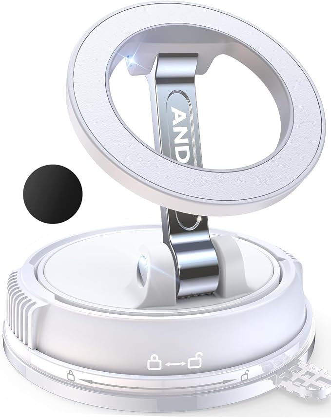 ANDERY Car Phone Holder for Magsafe [78+LBS Max Suction & 2400gf Magnetic] | 360° Adjustable Car Phone Mount, Phone Holders for Your Car for iPhone 17-12 Pro Max Air Plus (White) by ANDERY