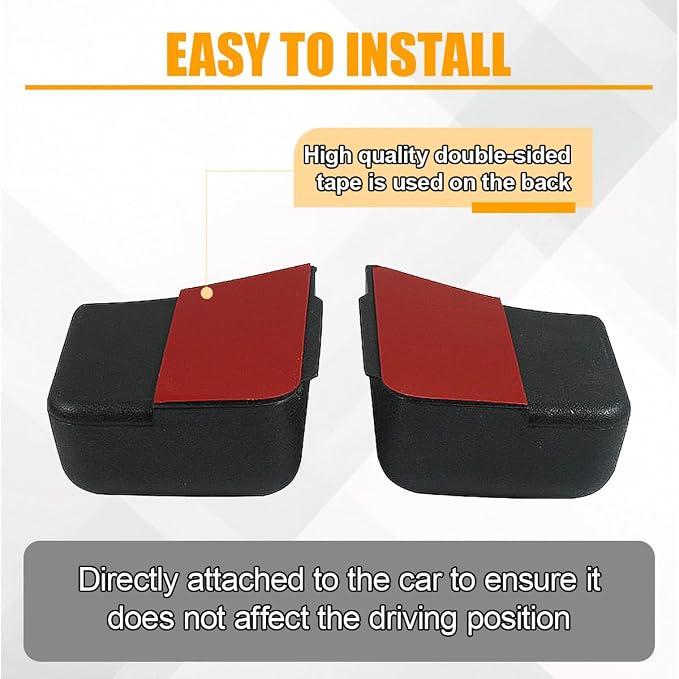 YoRise 2PCS Car Seat Side Pocket Organizer, A-Pillar Sunglass Holder, Stick-On Small Item Automotive Storage Box, Car Seat Gap Filler Organizer for Card, Cigarette, Phone, Registration (Black) - Image 5