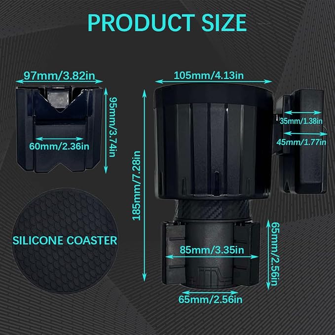 Adjustable Large Cup Holder Adapter, Universal Storage Expander Big Cup Holder Change Organizer for Most Vehicles - Image 2