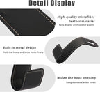 2-Pack Car Headrest Hooks, 1.1-Inch Wide Purse Hangers, Black | Microfiber leather hooks with built-in metal cores keep purses, groceries and backpacks organized and within reach - Image 5