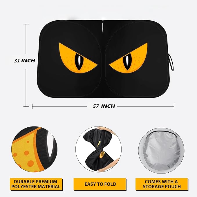 Car Windshield Sun Shade, Foldable Reflective UV Front Sunshade | 57" x 31", Sun Visor Blocks UV Rays & Keep Cool for Cars Interior, Fits Sedans, SUVs & Trucks, Foldable & Easy Storage - Image 3
