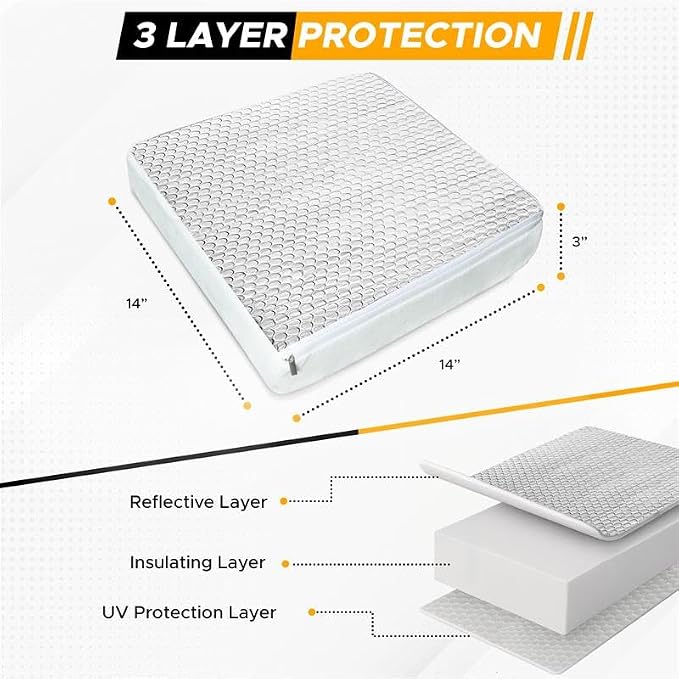 EcoNour RV Vent Insulator, 14" x 14" RV Skylight Cover Reflective Insulation - Image 3