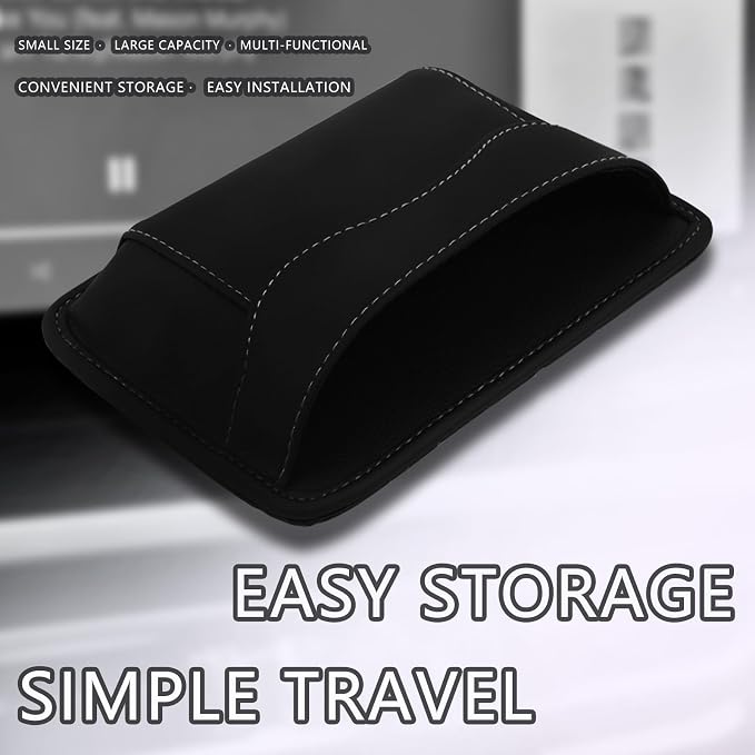 Black Car Seat Side Pocket Organizer - Change Holder, Pouch, Leather Cell Phone Sunglasses Holder, Seat Gap Filler Accessories Organizer - Image 5