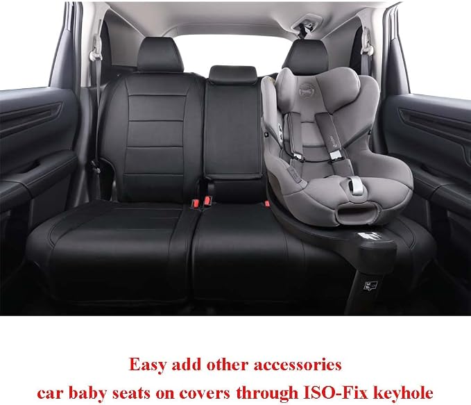 EKR Car Seat Covers for Honda CRV 2023-2026 Neoprene Full Set | Custom Fit for Honda CRV 2023 2024 2025 2026 Easy-Wipe Protection,Waterproof Pet-resistant,Neoprene(Black) - Image 5