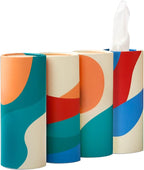 Small Car Tissues Holder with Facial Tissues - 4PK - Tisses for Car Travel Tissue Tubes Box Container for Car Cup Holder Car Tissues Cylinder by WinooDesign