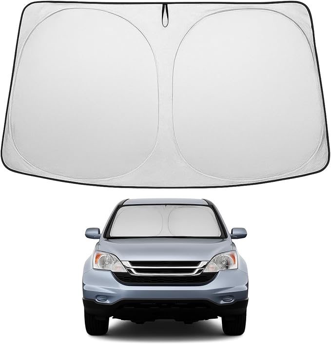 Proadsy Custom Fit 2007-2011 Honda CR-V Windshield Sun Shade, Blocks Heat | 240T Heat Shield, Drops Temp 54°F, Blocks 99% UV, Prevents Dashboard Cracking, Summer Parking & Beach Trips, Easy Twist-Fold by Proadsy