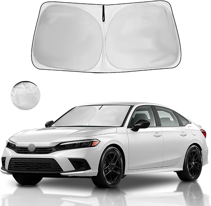 Windshield Sun Shade Car Sunshade Accessories for Honda Civic 2022-2026 | HOHUIGO Front Window Shade Sun for Honda Visor Sunshade Windshield Foldable Heat shield Cover Sun Visor UV Protector by HOHUIGO