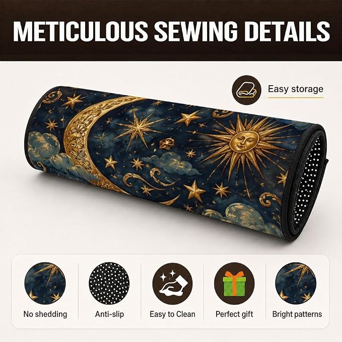 Car Trunk Mat for SUV, 31"x47" Sun Moon Star Cargo Liner Protector | All Weather Universal Cargo Liners for Dogs, Car Accessory for SUVs/Sedan/Wagons, Durable Non-Slip Washable Rear Cargo Mat - Image 3