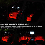 povtii Car LED Strip Light, 24 LED RGB Auto Under Dash Interior Atmosphere Lights, USB Vehicle Decorative Lamp Ambient Night Light Strip, Lighting Kit Car Accessories (Red) - Image 4