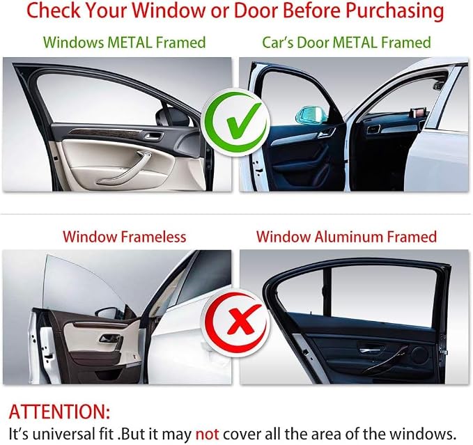 Aokway Car Side Window Sunshades, Driver Car Window Screen Mesh, Universal Fit for Camping and UV Protection (Black, Front Side 2pcs) - Image 5