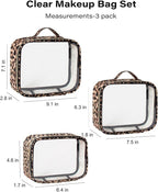 3 Pack Clear Toiletry Bag for Women, TSA Approved Organizer for Travel Size Toiletries Carry on Travel Accessories Bag Airport Airline Compliant Bag Makeup Bag Zipper Pouch Set - Image 7