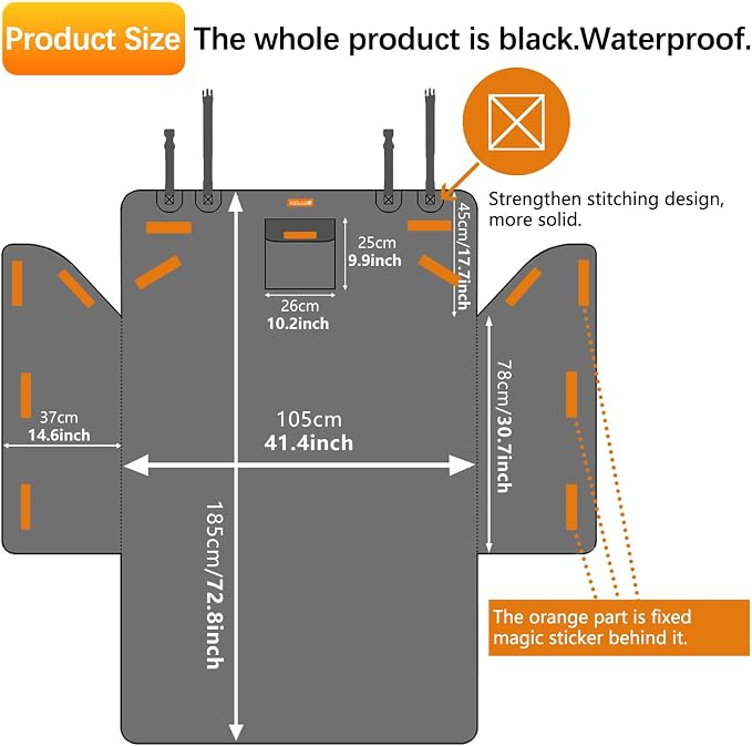 Alfheim Cargo Liner for Dogs, Nonslip Waterproof Pet Boot Liner with Bumper Flap Protector, Durable Washable Cargo Cover Mat Travel, Universal for Medium Small Car SUV - Image 4