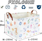 Rectangle Fish Basket,Ocean Animals Waterproof Kids foldable Laundry Basket,Nursery Hamper,Boys and Girls Hamper,kids Room decor, kids toy organizer,Gift basket(Ocean Animals) - Image 7