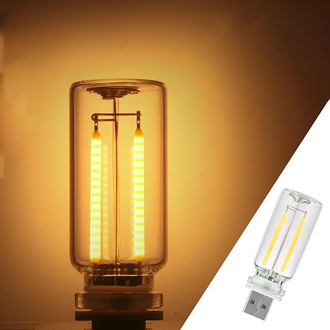 1 Pack Car LED Lights Interior, USB Light for Car Decor & Bedroom, Touch Dimmable Ambient Lighting, Mini Glass Bottle Night Light for Camping Gifts-Yellow by Unknown
