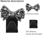Zpana Bling Car Headreat Hook, 2PCS Crystal Rhinestone Cute Bow Vehicle Seat Back Hanger Storage for Purses Bags Grocery, Diamond Auto Rear Seat Organizer, Universal for SUV Truck Sedan (Pink) | PVC construction, rhinestone bow design, compact rear sea... - Image 3