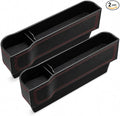 2 Pack Car Seat Gap Organizer with Cup Holder, PU Leather Storage Box, Phone Holder and Side Pocket Organizer, Universal Fit for Most Vehicles by Unknown