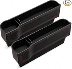 2 Pack Car Seat Gap Organizer with Cup Holder, PU Leather Storage Box, Phone Holder and Side Pocket Organizer, Universal Fit for Most Vehicles by Unknown