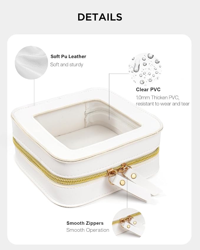 Small Clear Makup Bag, Clear Cosmetic Bags with Zipper Waterproof Small Travel Cosmetic Case Cute Make Up Pouch Mini Car Essentials for Women Travel Car Organizer - Image 4